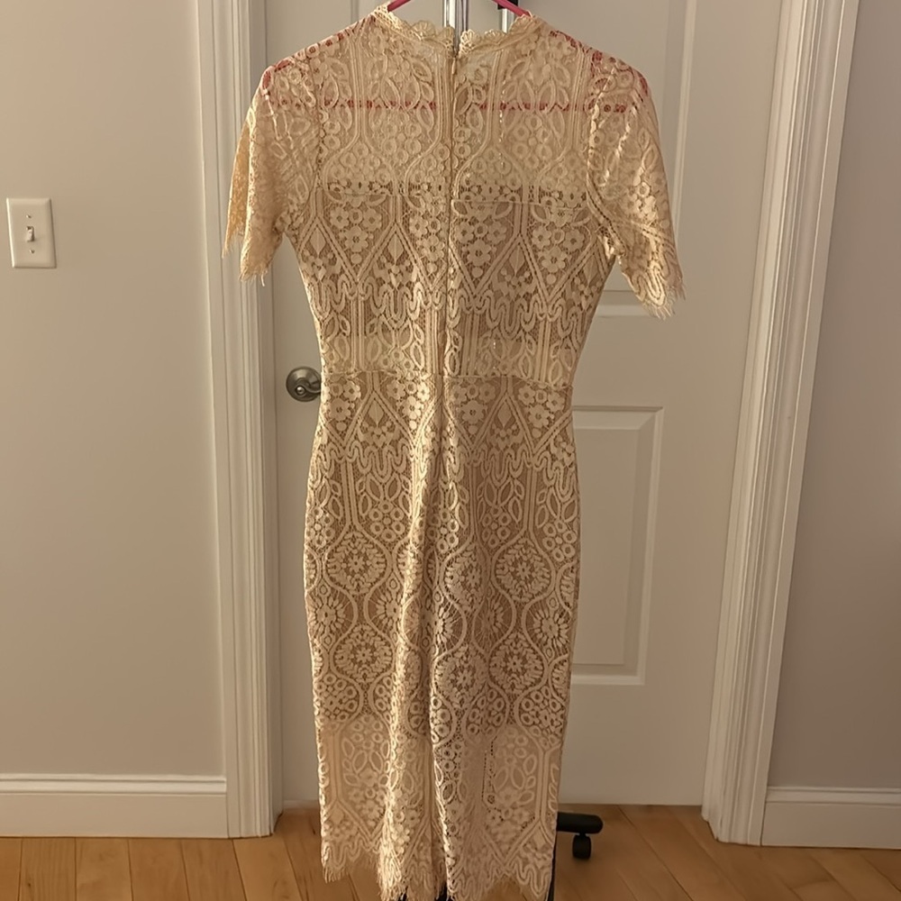 Vici dolls nude beige lace midi dress - Picture 2 of 2